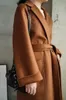 Женское кашемировое пальто Max из смесовой шерсти для женщин на осень и зиму средней длины, двусторонняя ночная рубашка ручной работы высокого класса 231122
