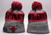 Bulls Bons de basket-ball nord-américain Patch côté hiver laine de laine de laine Sport en tricot Caps de crâne A2