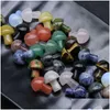 Bahçe Dekorasyonları Kristal Taş Mini Mantar Balık Tankı Dekorasyonu Ev Masaüstü El Sanatları Süslemeleri Mix Renk Th0185 Damla Teslimat Dh7pm