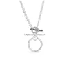 Keychains Lanyards Ny 925 Sterling Sier Fashion European Round Keychain Pendant Original kvinnlig DIY Pandora Exquisite Necklace Hang Dhmdj