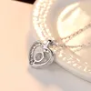 Romantic Heart Pendant Halsband S925 Silver Micro Set 3A Zircon Necklace Korean Fashion Sweet Women Collar Char Chady Party Jewelry Valentine's Day Gift SPC