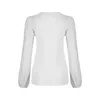 Camicette da donna Camicia a catena alla moda Primavera e autunno Top pullover da donna allentato a maniche lunghe con scollo a V