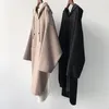 Abiti casual 2023 Cappotto di lana con cappuccio autunno e inverno Abito doppio da donna abbinato a colori su due lati