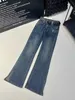 Damenhosen Capris Designer Luxus A Big Jeans Hot Diamond Letter Bund Dekoration Vielseitig Slim Hohe Taille Elastische Split Flare Lange BQQ4