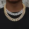 Rapper Fashion Hip Hop Gioielli 18mm 16-24 pollici oro placcati 3 file cz Miami Cuban Chain Necklace 7/8 pollch Bracciale Links for Men bel regalo