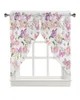 Curtain Flowers Butterfly Pink Rose Window Treatments Curtains For Living Room Bedroom Home Decor Triangular