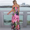 Spring Summer Women Dresses Floral Print Spaghetti Dress Fashion Elegant Casual Party Wedding Bridesmaid Hollow Out Strap Dresses