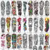 Tijdelijke tatoeages Fl Arm Tattoo Sleeves Pauw Pioen Draak Skl Designs Waterdicht Cool Mannen Vrouwen Stickers Body Art Verf Drop Del Dhklu