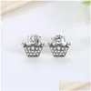 Stud Ny Original 925 Sterling Sier Earrings 2022 Crystal Stud Women Rose Gold Crown Infinity Heart Bee Jewelry Drop Delivery Smycken DHXTV