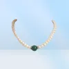 magnifique collier de jade vert et perle blanche des mers du sud de 89 mm, fermoir en or 14 carats 18quot3660980