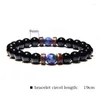 Charme pulseiras contas pulseira para homens natural pedra vulcânica grânulo tibetano buda chakra lava difusor moda jóias