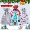 Wrap Prezent 5pcs torba Xmas dostarcza worki świąteczne Święty Mikołaj ciasteczka do przechowywania cukierki torby Pakowanie Opakowanie sznurka 231122