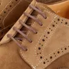 Классические туфли Винтажные дышащие туфли ручной работы в стиле Оксфорд Удобные повседневные износостойкие замшевые броги для мужчин Туфли дерби 231123