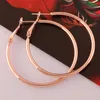 Hoop Earrings Large Gold For Women Girls 14K Real Plated Stainless Steel Silver Rounded Tube Big 40mm