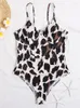 Damskie stroje kąpielowe 2023 Seksowne liście drukowanie One Piece Swimsuit Plus w rozmiarze Push Up Monokini Bathers Bathing Suit Summer Beach Wear xxl