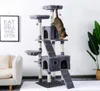 Cat Furniture Scratchers 180CM MultiLevel Tree For s With Cozy Perches Stable Climbing Frame Scratch Board Toys Gray Beige 2209099106204