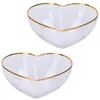 Setwar sets 2 pc's dessertkom hart hart decor snack serving mengen transparante soepglas fruitgerecht