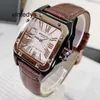 Quartz Watches for Men Top Ten Brands Square Fashion Men and Women Lovers Large Dial Belt Life Waterproof Quartz