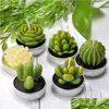 Velas 6 pcs 12 pcs plantas de succent artificial vela de cacto para festa de aniversário festa decoração de férias decoração de casa y200531 drop entregar dh1sn