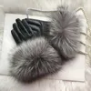 Gants à cinq doigts en peau de mouton véritable gants de fourrure de renard gants en cuir véritable pour femmes hiver chaud style de mode naturel fourrure de renard moelleux surdimensionné personnaliser 231123