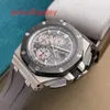 Ap Swiss Luxe Horloge Royal Oak Offshore Serie 26470io Olifant Grijs Titanium Legering Achterzijde Transparant Heren Chronologisch Mode Vrije Tijd Zakelijk Sport Machiner