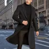 Мужская смесь шерсти, корейский тренд, мужское свободное повседневное однобортное пальто, осенне-зимнее модное шерстяное длинное пальто с длинным рукавом 231122
