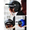 Casques de moto Universal Retro Casque Brims 3 Snap-Button Visière réglable Anti-UV Anti-poussière Moto Motocross Lentille