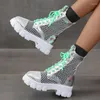 Dress Shoes Candy Color Summer Sandals Lace Up Green Pink Girl Cute Powder Breathable Mesh Large Size Women's Boots Zapatos De Mujer Gothic