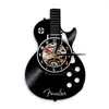 壁の時計時計サイレントアコースティックギター楽器レコードホームバーの装飾