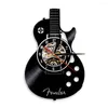 Wanduhren Uhr Stille Akustikgitarre Musikinstrument Schallplatte Home Bar Decor