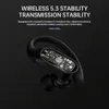 Stereo True Waterproof Sound Sports Hörlurar Non Slip Ear Hanging Design med Digital Screen Power Display Trådlösa hörlurar Telefoner