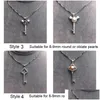 ジュエリーの設定Mljy Pearl Necklace Settings Sliver Pendant 14 Styles diy Jewelry with Chain Christmas Wedding Gift Drop Delivery Jew Dhtzp