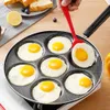 Panelas 7 buracos frigideira panela espessada omelete antiaderente ovo panqueca bife cozinhar presunto duplo propósito panelas 231122