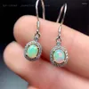 Dangle Earrings 925 Silver Silver Natural Opal مصنوعة بسيطة وأنيقة هدية للأصدقاء