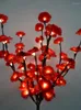 Decorative Flowers Blossom Mini Rose Branch Light 20" 60 LED Christmas Flower Twig Wedding Table Bedroom Decoration