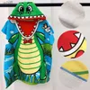 Towels Robes Cartoon Kid Hooded Cloak Infant Bathrob Baby Bath Towel Robe Cotton Boy Girl Beach Robe Crocodile Cape Newborn Wrap BlanketL231123