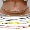 Bracelet de perles colorées style bohémien, bijoux à la mode, couleur bonbon, Bikini, perles, ceinture, chaînes de taille, chaînes de ventre