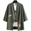 Ethnische Kleidung 2023 Sommer Chinesischen Stil Leinen Jacke Hanfu Männer Kostüm Anzug Lose Baumwolle Retro Kimono Strickjacke Robe Männlich 30707