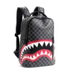 New Men's Backpack Computer Backpack Shark Fashion Large Capacity Boys' Checkered Schoolbag Travel Backpack outdoor sport backpacks 230423