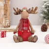 Christmas Decorations Christmas Decorations Deer Doll Red Fabric Retractable Standing Sitting Posture Decoration Craft Home Decor Kids Gift Navidad 231122