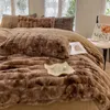Beddengoed stelt faux konijn fur herfst winter warme beddengoed set pluche huidvriendelijk ademende warmte dekbedoverdekje set queen gezellige quilt cover sets 231122