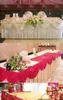 Jupe de Table, rideau d'arrière-plan de mariage, pompon Swag, drapé en soie glacée, jupes de scène, décor de fête et de Banquet