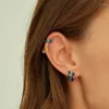 Boucles d'oreilles cerceau 2 pièces en acier inoxydable coloré dégoulinant d'huile ronde pour les femmes 2023 bijoux à la mode Ins cristaux de Zircon Huggie boucle d'oreille