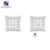 Fine Jewelry Set Studs 925 Sterling Srebrny luksus AAAAA+ CZ Diamentowe kolczyki dla mężczyzn kobiety