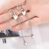 Pendientes colgantes exquisitos y simples de moda M925 Color plata esterlina en forma de gota alambre de oreja largo joyería femenina E033