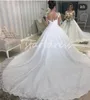 Prinzessin weißes Ballkleid-Hochzeitskleid mit Applikationen Spitze Sexy V-Ausschnitt Langarm rückenfrei Garten Land Bauernhof Brautkleid Kirche Vestios De Novia Robe Mariage 2024