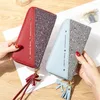 Wallets Sequins Patchwork Women's Pu Leather Long Glitter Fashion Zipper Coin Purse Female Large Capacity Card Holder Phone Bag