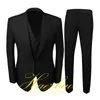 Ternos masculinos azul real casamento smoking para homens três peças formal festa jaqueta calça colete noivo roupas homem terno blazer