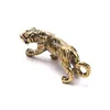 Schlüsselanhänger aus massivem Kupfer, Tiger/Fisch, Schlüsselanhänger, Vintage, glänzendes Messing, Tieranhänger, Schmuckstück, chinesisches Sternzeichen, Tiger, Charms, Ornamente