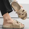 Slippare Personlig skalle design män tofflor sommar utomhus roligt nyhet glid tjock sula plattform strand non-halp kvinnor sandal 231122